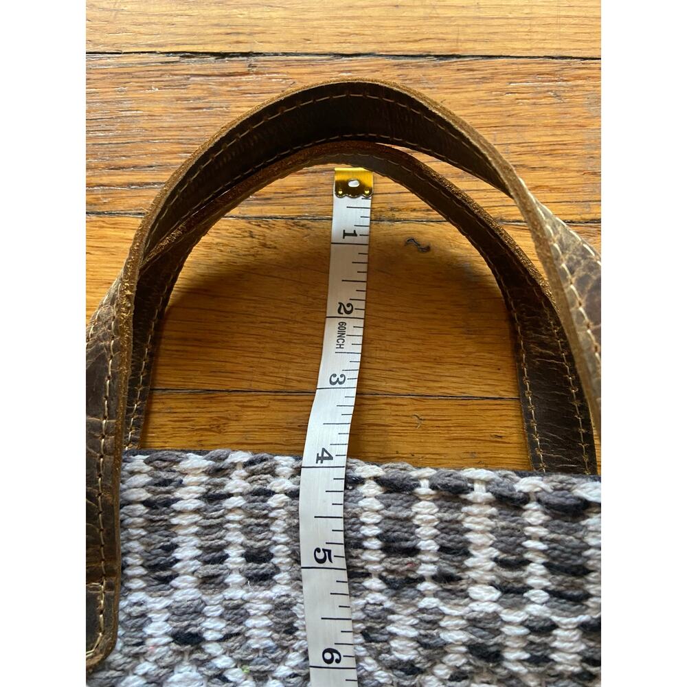 MYRA BAG Boho/Western Woven Cotton Crossbody Bag w/Leather Trim - Picture 9 of 13